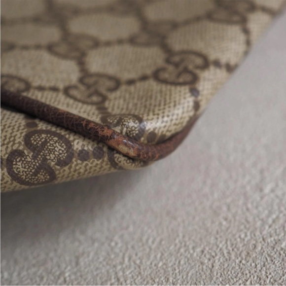 Gucci Beige and Brown Duffel Bag with Red and Green Stripe - Picture 9 of 10